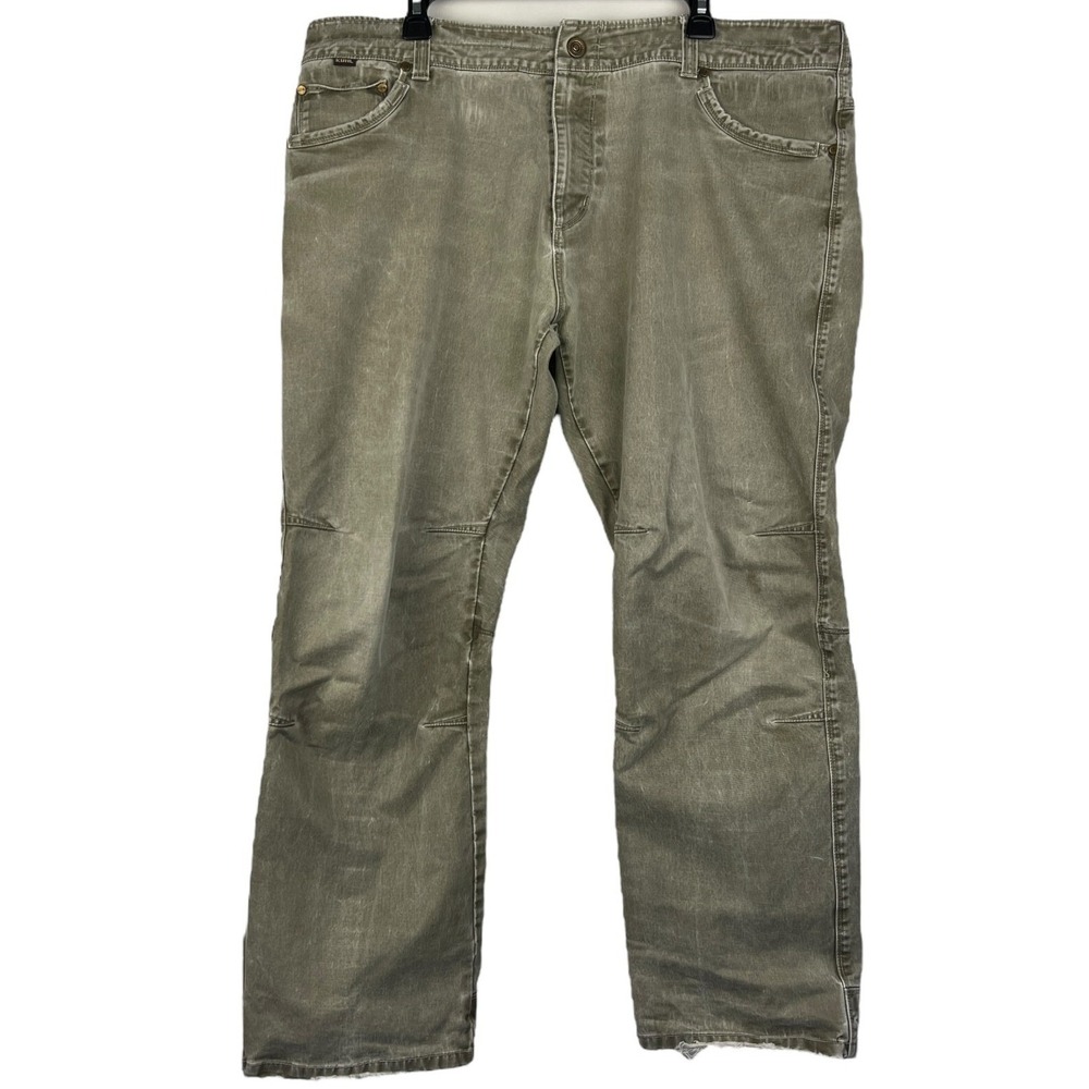 Kuhl Rydr Pants Mens 40x30 Green Articulated Knee Work Vintage Patina Dye *read